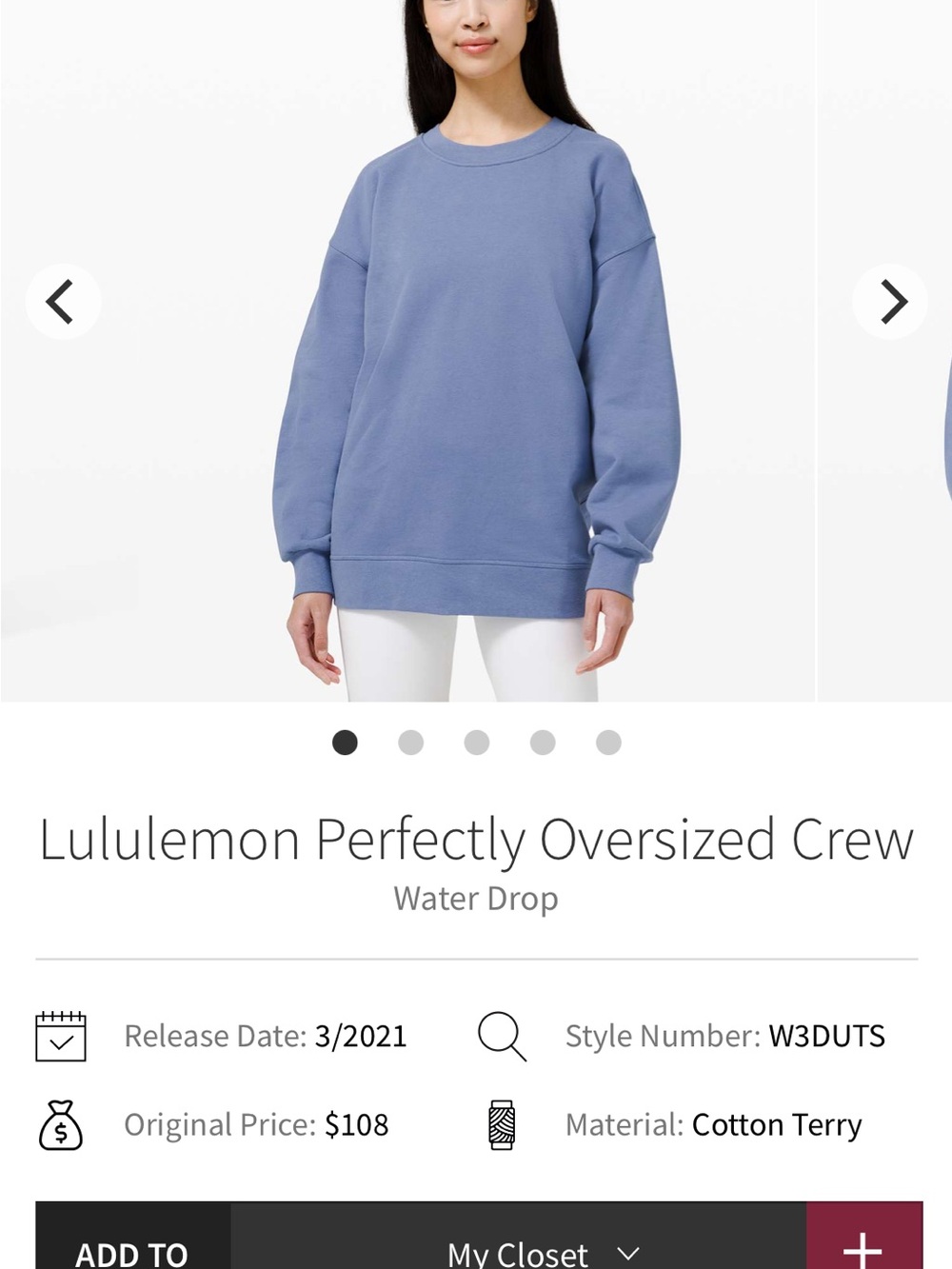 lululemon athletica Perfectly Oversized Crew Sweatshirt - Picture 6 of 6